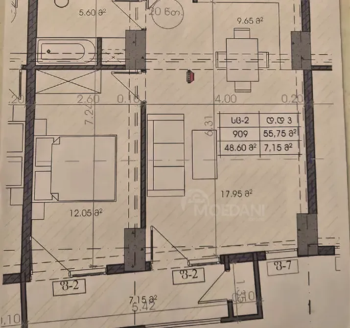 Продам 2-комн. квартиру 56м² 9/12 эт. Тбилиси - изображение 10