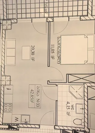 Apartments For Sale two-room 43м² 6/12 floor Tbilisi