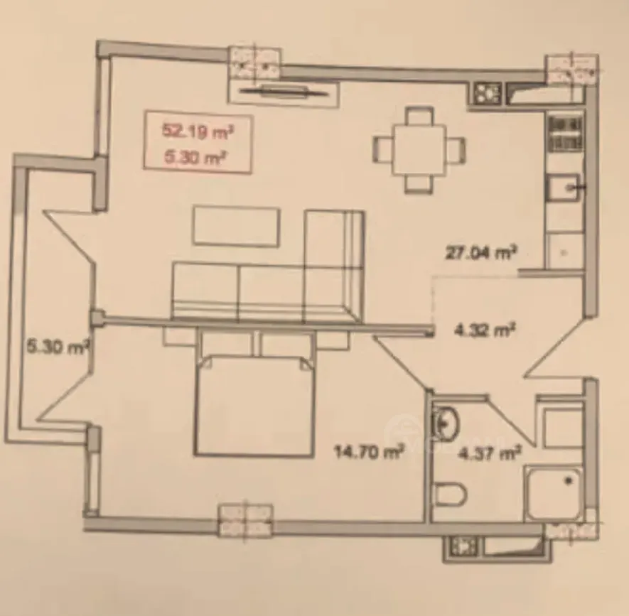 Продам 2-комн. квартиру 58м² 11/17 эт. Тбилиси - изображение 6