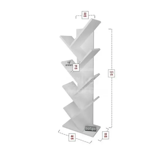 Decorative shelf for books white Bofigo (121*44*22 cm) Tbilisi - photo 2