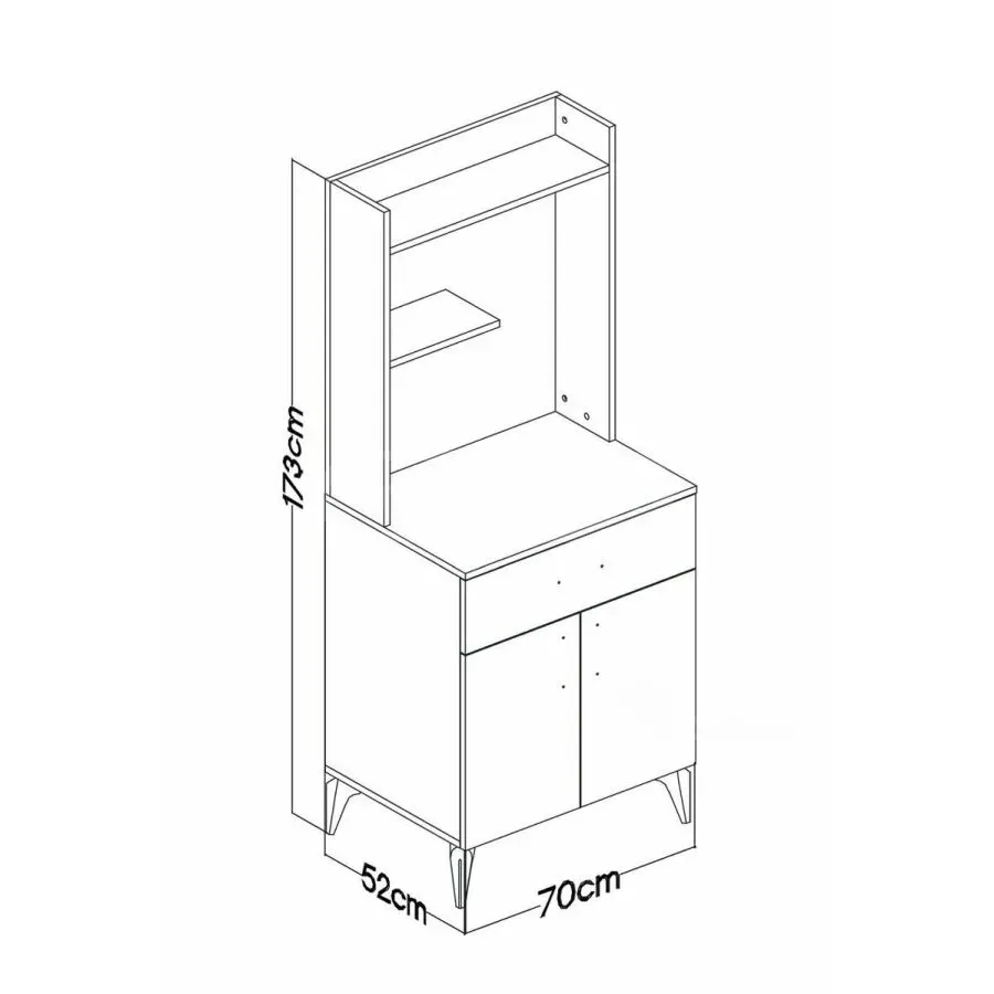 Სამზარეულოს კარადა Pratico Mocha (173*70*52 სმ) თბილისი - photo 2