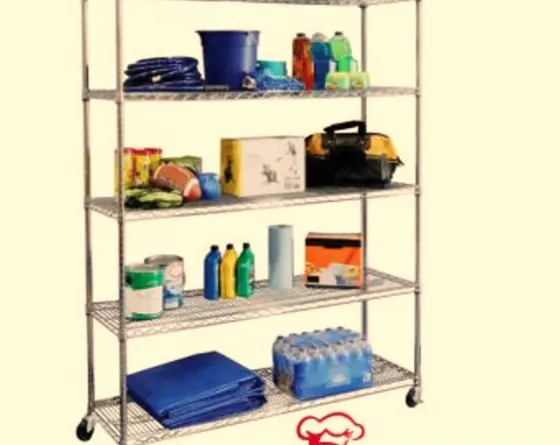 Стеллаж хромированный, коммерческий, 5 ярусов Тбилиси