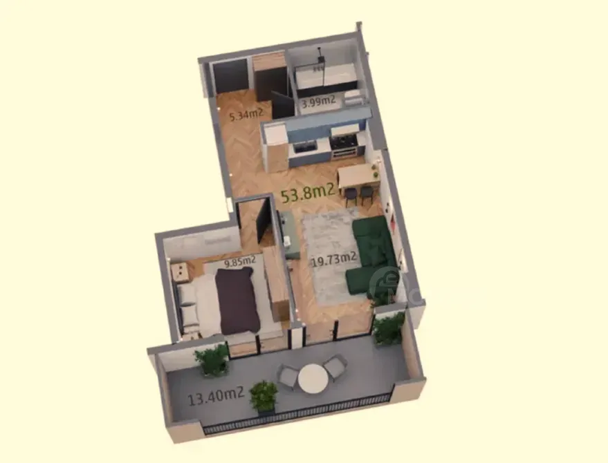 Продам 2-комн. квартиру 54м² 6/10 эт. Тбилиси - изображение 5