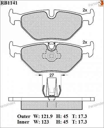 Колодки тормозные дисковые RB1141 Тбилиси