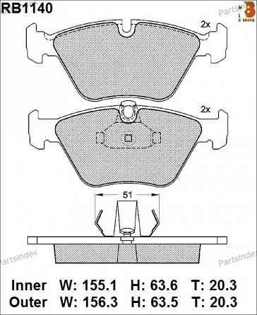 Колодки тормозные дисковые RB1140 Тбилиси