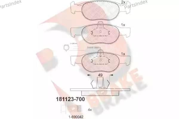 Колодки тормозные дисковые RB1123-700 Тбилиси - изображение 1
