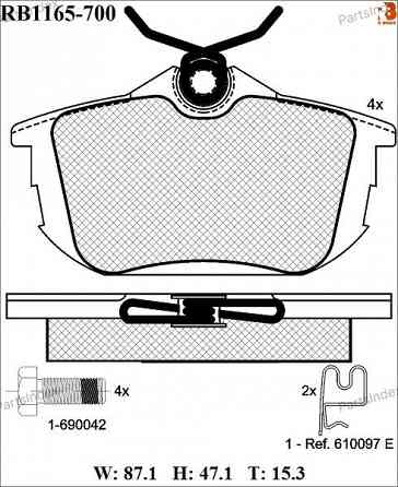 Колодки тормозные дисковые RB1165-700 Тбилиси