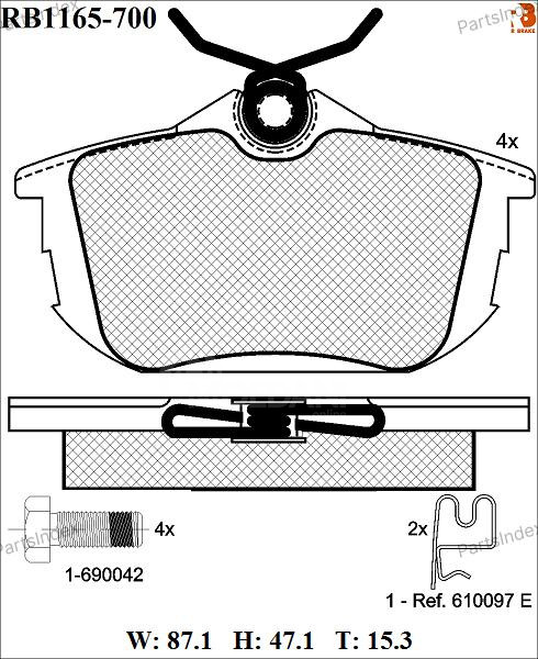 Колодки тормозные дисковые RB1165-700 Тбилиси - изображение 1