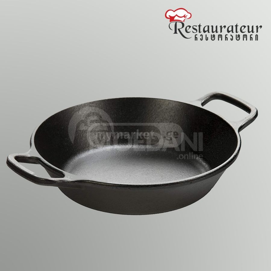 Чугунная сковорода с двумя ручками, диаметр 18 см. Тбилиси - изображение 1