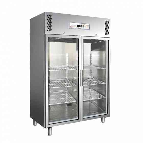 Двухдверный шкаф-холодильник со стеклянной дверцей Тбилиси