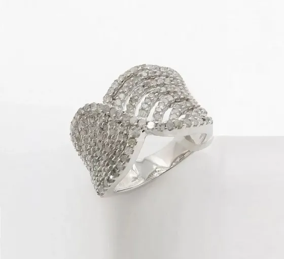 New silver rhodium-plated ring with 1.54ctw diamonds Tbilisi