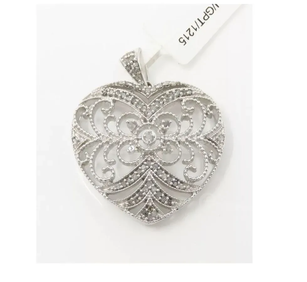 New rhodium-plated silver pendant with 0.70ctw diamonds Tbilisi - photo 1
