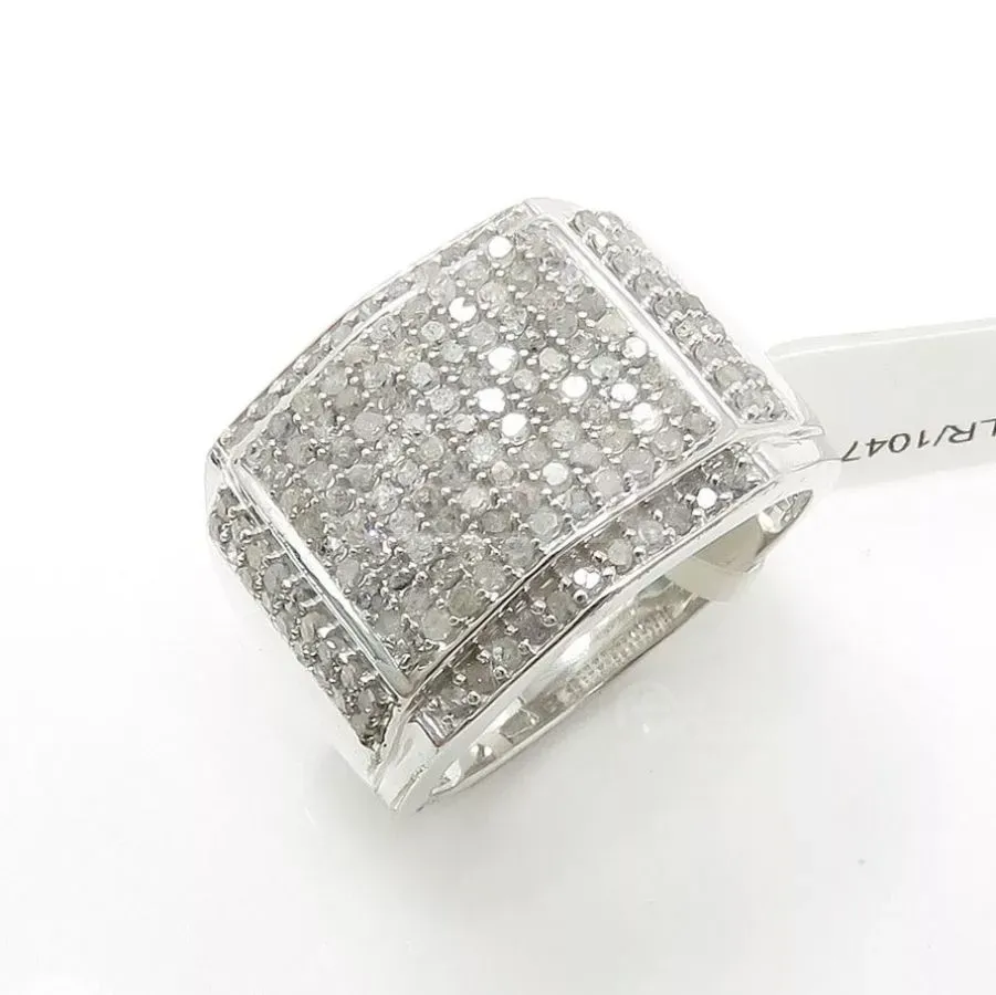 New solid silver rhodium-plated ring with 1.57ctw diamonds Tbilisi - photo 1