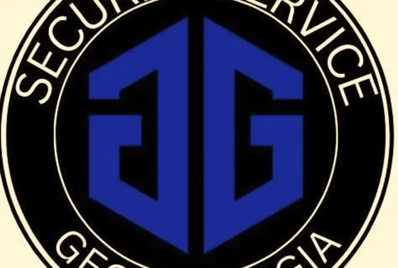 , , Carrefour, , Rustavi. Employees in various security guard positions. Tbilisi