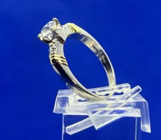Platinum and gold ring with topaz and diamonds Tbilisi