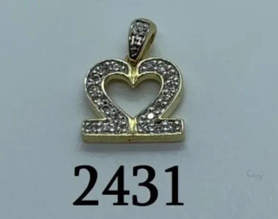 Ოქროს კულონი გული ბრილიანტებით თბილისი