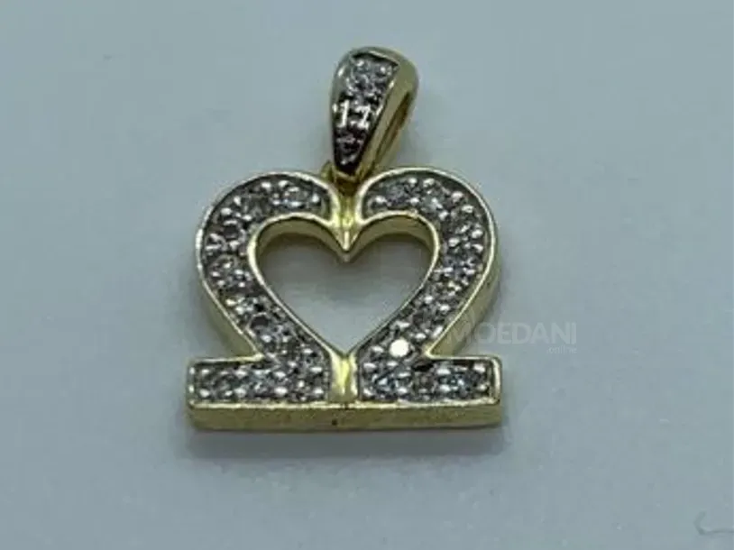 Золотая подвеска-сердце с бриллиантами Тбилиси - изображение 1