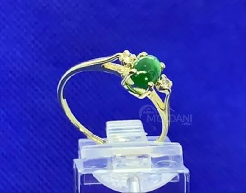 Wedding ring with jadeite and diamonds Tbilisi - photo 1
