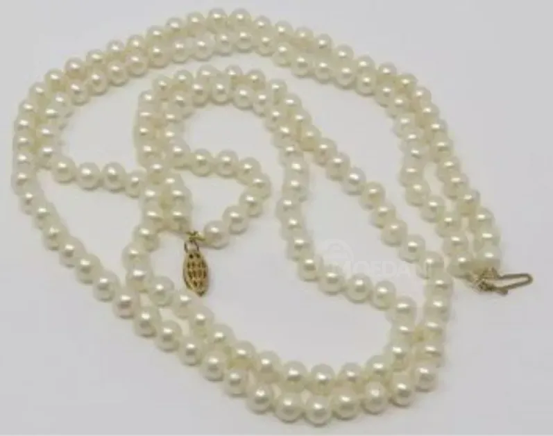 Ожерелье из натурального жемчуга с золотой застежкой Тбилиси - изображение 3