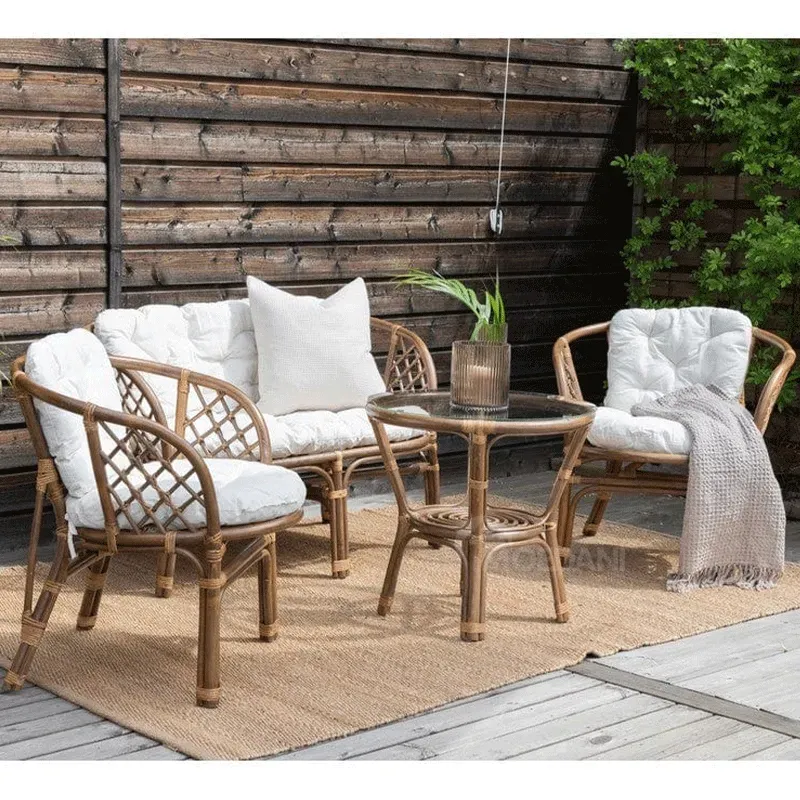 Комплект садовой мебели из натурального ротанга (стол, диван и 2 стула) Bahama Frame Тбилиси - изображение 1