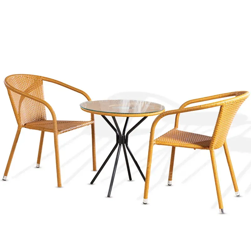 Комплект плетеной садовой мебели TY-476 оранжевый (2 стула и стол) Тбилиси - изображение 1