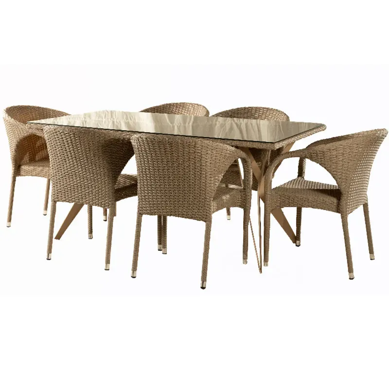 Комплект плетеной садовой мебели T470+6Y290 коричневый Тбилиси - изображение 1