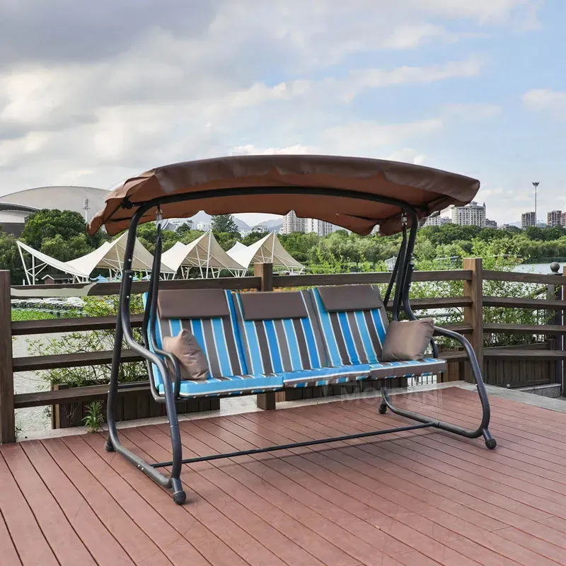 3-местные складные качели с твёрдым чехлом и занавеской (бежевые) Тбилиси - изображение 1