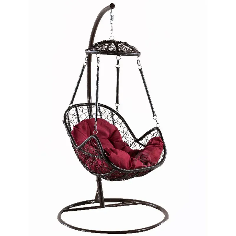 Качели SC-028B черные, с бордовыми подушками Тбилиси - изображение 1