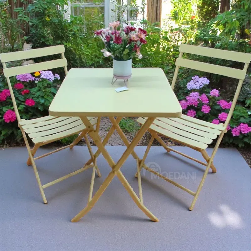 Ბაღის ავეჯის კომპლექტი მაგიდა და 2 სკამიყვითელი თბილისი - photo 1