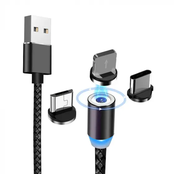 Magnetic Charger Black 3-in-1 Magnetic Cable -540-Greenport Tbilisi