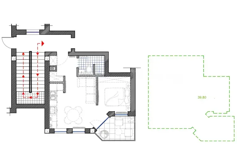 Apartments For Sale two-room 40м² 2/7 floor Tbilisi - photo 2