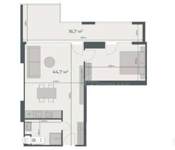 Apartments For Sale two-room 61м² 8/36 floor Batumi - photo 2