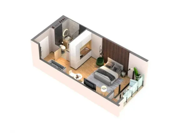 Apartments For Sale one-room 32.6м² 7/36 floor Batumi