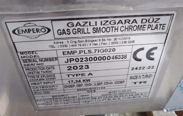 რესტორნის აღჭურვილობა Emperos-ის გაზის ფრიტიური Emperos-ის გაზის გრილი საკვების გაცხელების თარო თბილისი - photo 7