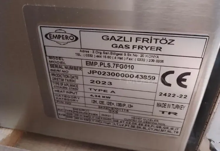 რესტორნის აღჭურვილობა Emperos-ის გაზის ფრიტიური Emperos-ის გაზის გრილი საკვების გაცხელების თარო თბილისი - photo 5