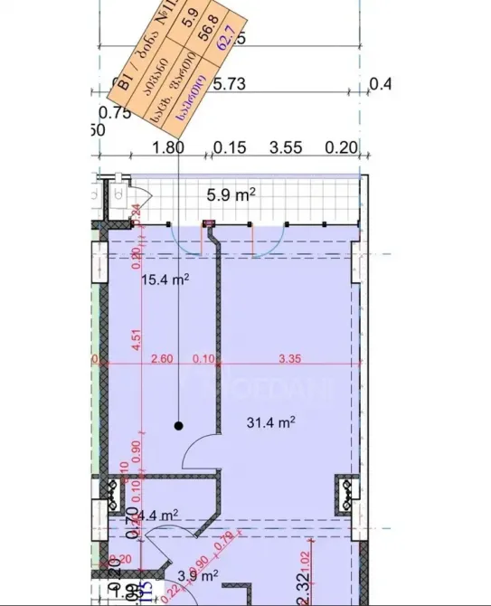 Продам 3-комн. квартиру 62.7м² 15/16 эт. Тбилиси - изображение 2