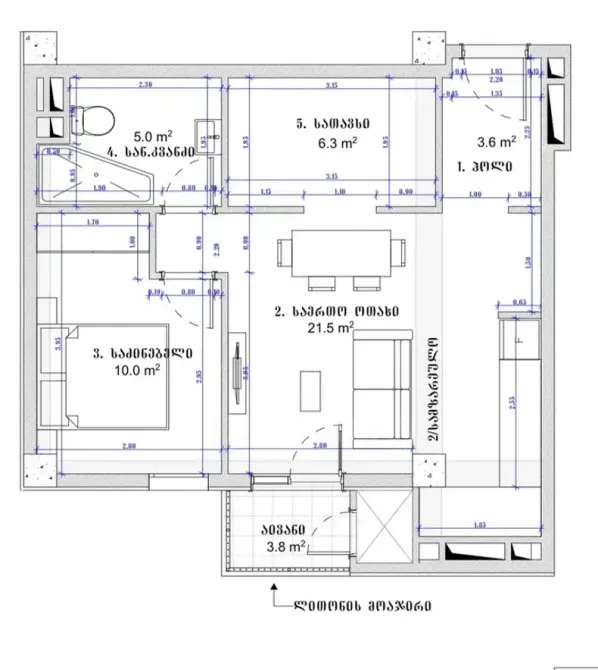 იყიდება 3 ოთახიანი ბინას 53მ² 6/9 სართ თბილისი - photo 3