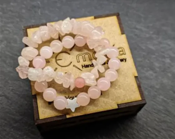 Set of bracelets made of natural stones 