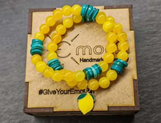 Set of bracelets made of natural stones 