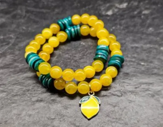 Set of bracelets made of natural stones 