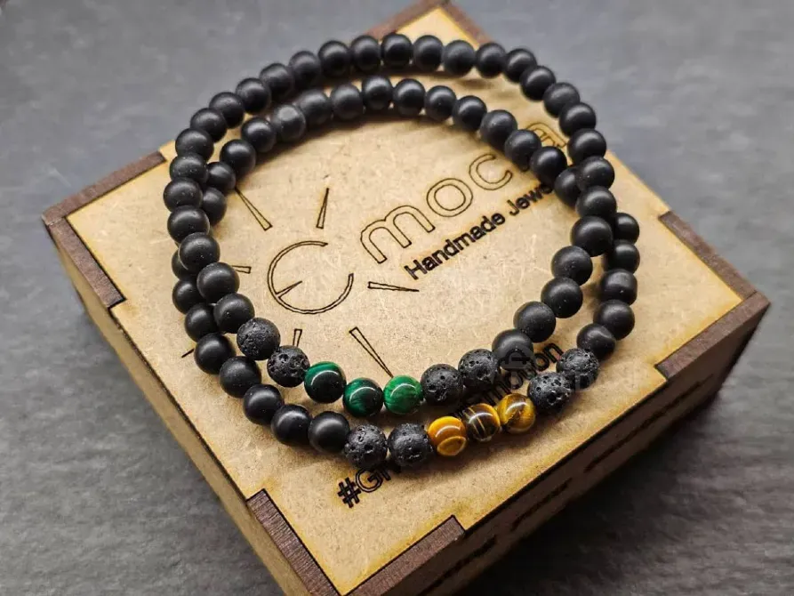 Ნატურალური ქვებისგან შექმნილი სამაჯურების ნაკრები "მცველი" თბილისი - photo 1