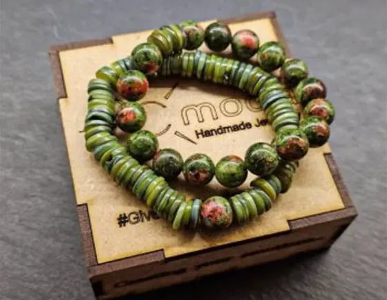 Set of bracelets made of natural stones 