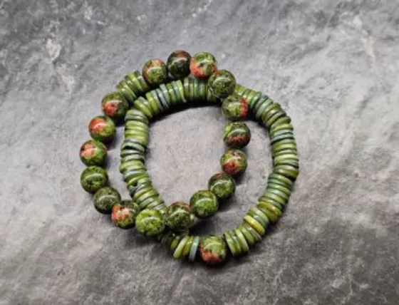 Set of bracelets made of natural stones 