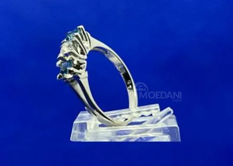 Platinum ring with topaz and diamond Tbilisi - photo 3
