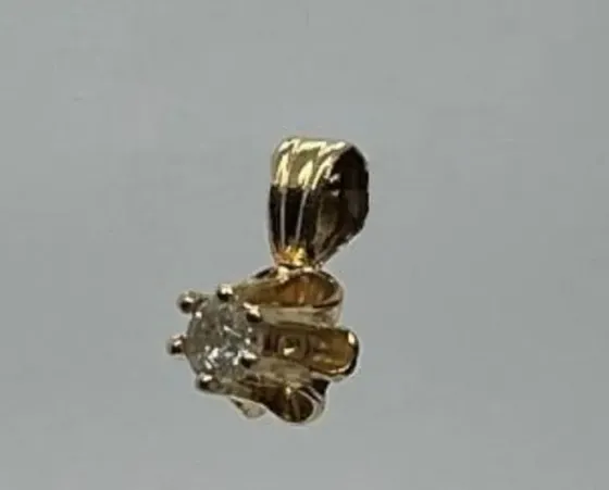 Ოქროს კულონი 0.08ct ბრილიანტით თბილისი