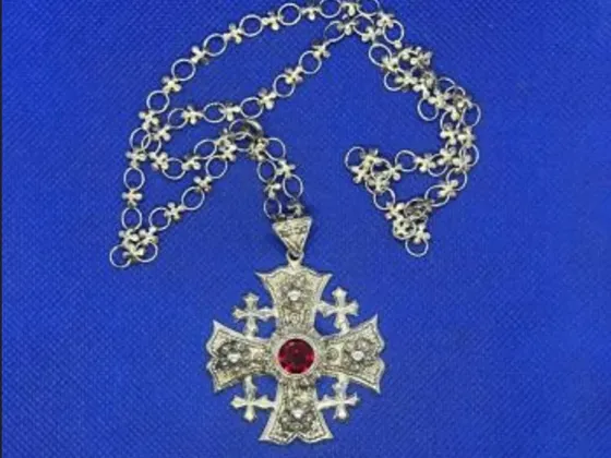 Ვერცხლის მასიური ჯვარი ყელსაბამი თბილისი