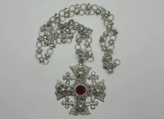 Ვერცხლის მასიური ჯვარი ყელსაბამი თბილისი