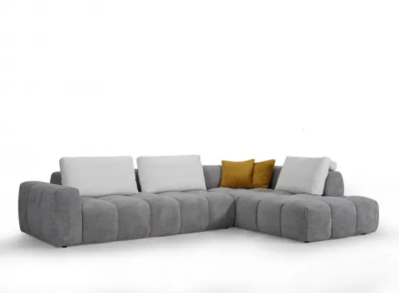 Კუთხის დივანი მარჯვენა კუთხე ღია ნაცრისფერი თბილისი