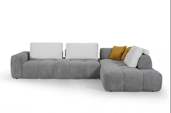 Კუთხის დივანი მარჯვენა კუთხე ღია ნაცრისფერი თბილისი