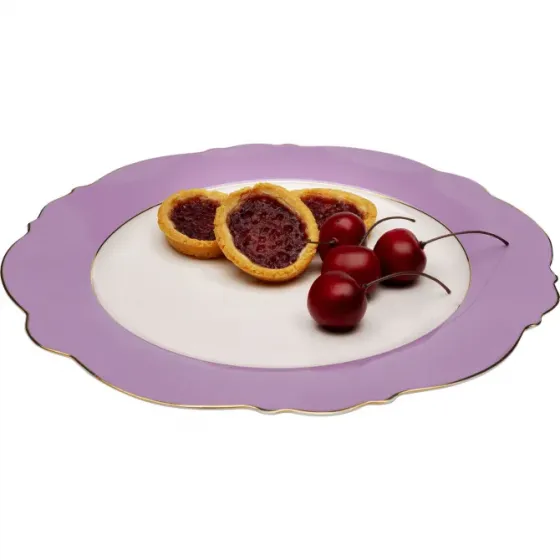 We offer a purple porcelain plate. Tbilisi